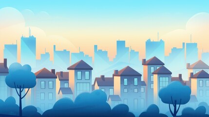 Obraz premium Abstract digital artwork featuring a modern city skyline.