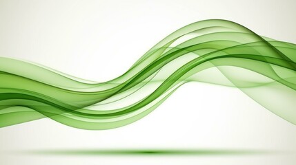 Abstract vector illustration of a smooth, fresh green flow background, providing a serene and picturesque aesthetic.