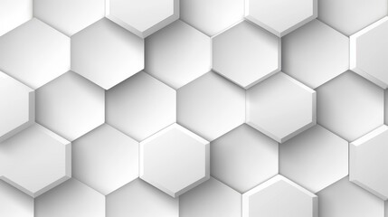 Abstract vector illustration of a white hexagon background.