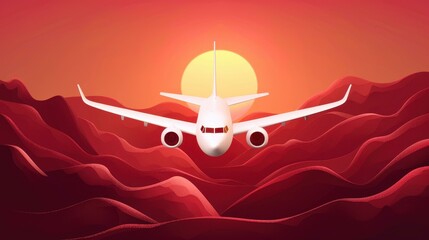 Vibrant flat illustration capturing the essence of air travel, perfect for travel blogs and websites.