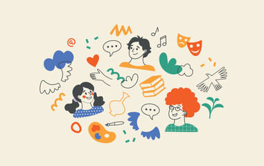 Back to school concept. School, education, science. Flat illustration