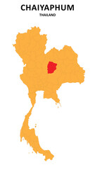 Chaiyaphum Map is highlighted on the Thailand map with detailed State and region outlines.