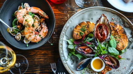 A section on the menu titled From the Sea highlights sustainably caught and locally sourced seafood promoting the restaurants dedication to responsible and ethical sourcing..