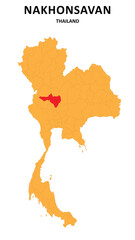 Nakhonsavan Map is highlighted on the Thailand map with detailed State and region outlines.