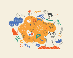 Back to school concept. School, education, science. Flat illustration