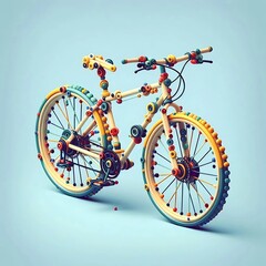Fototapeta premium 3d render bicycles or bike, 3d vibe cycle or bike minimalistic illustration