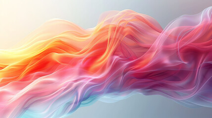 Abstract image of colorful waves flowing and blending together