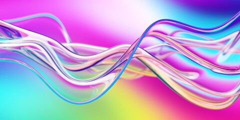 Colorful Abstract Wavy Liquid. Shiny wavy texture