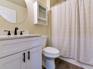 Modern residential bathroom interior