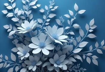 Minimalistic Flower Pattern 3d