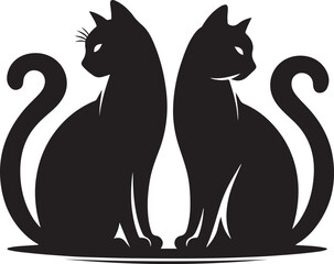Cat Silhouette Vector Artwork Illustration