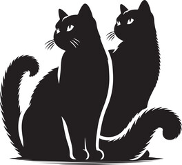 Cat Silhouette Vector Artwork Illustration
