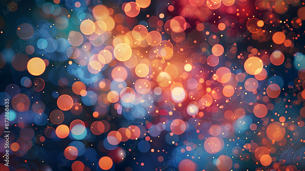 Poster a stunning display of colorful bokeh lights, creating a dreamy and abstract background perfect for f