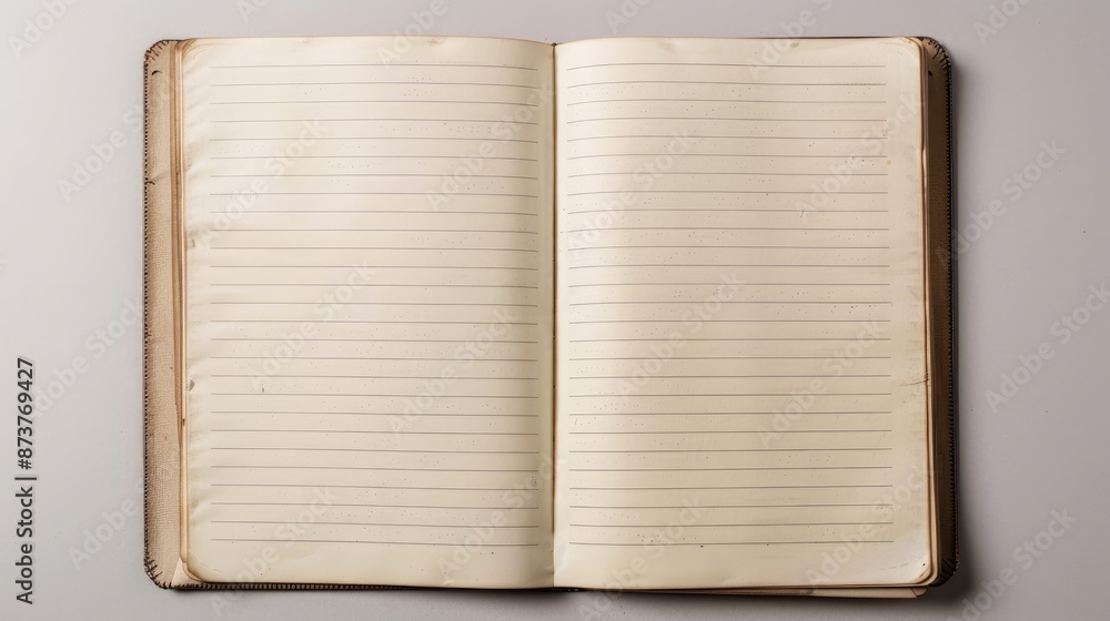 Poster notebook with lined white paper background