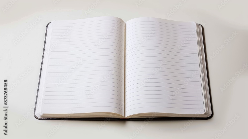 Poster notebook with lined white paper background