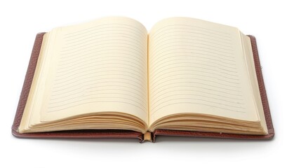 Obraz premium Notebook opened on white background with top view and clipping path