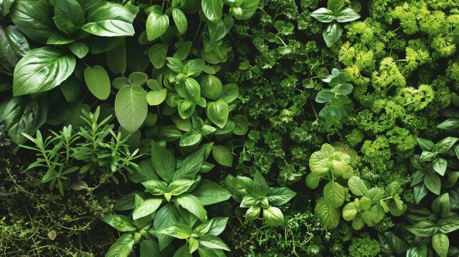 The menu cover features a lush green garden with a variety of herbs and es inviting guests to indulge in the freshness of their dishes..