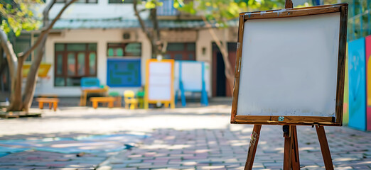 Fototapeta premium Whiteboard on easel stand
