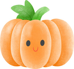 Pumpkin Adorable Cartoon Vegetable Character