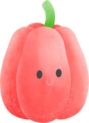 Red bell pepperAdorable Cartoon Vegetable Character
