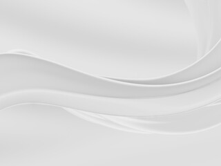 Flowing milk liquid. White smooth waves. Cream background