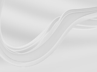 Flowing milk liquid. White smooth waves. Cream background