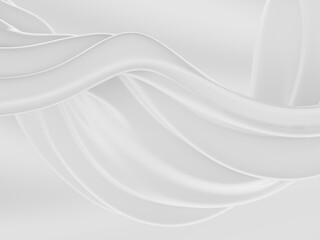 Flowing milk liquid. White smooth waves. Cream background