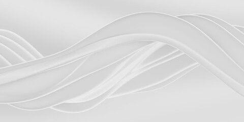 Flowing milk liquid. White smooth waves. Cream background