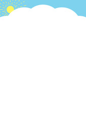 Obraz premium 夏の空の背景イラスト、夏休みやアウトドアのイメージ02