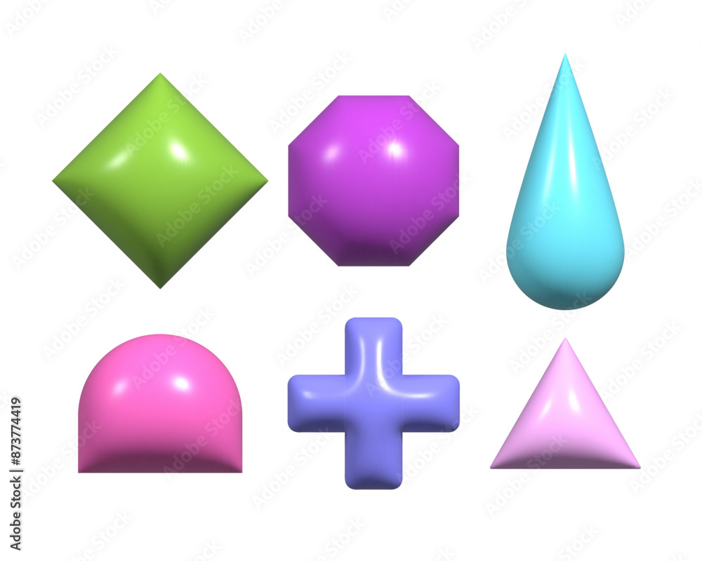 Poster 3d abstract shapes collection. brutalist retro forms for your design. empty realistic design badges 
