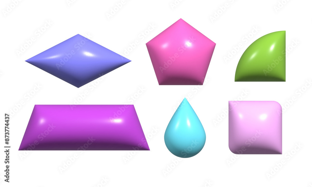 Poster 3d abstract shapes collection. brutalist retro forms for your design. empty realistic design badges 