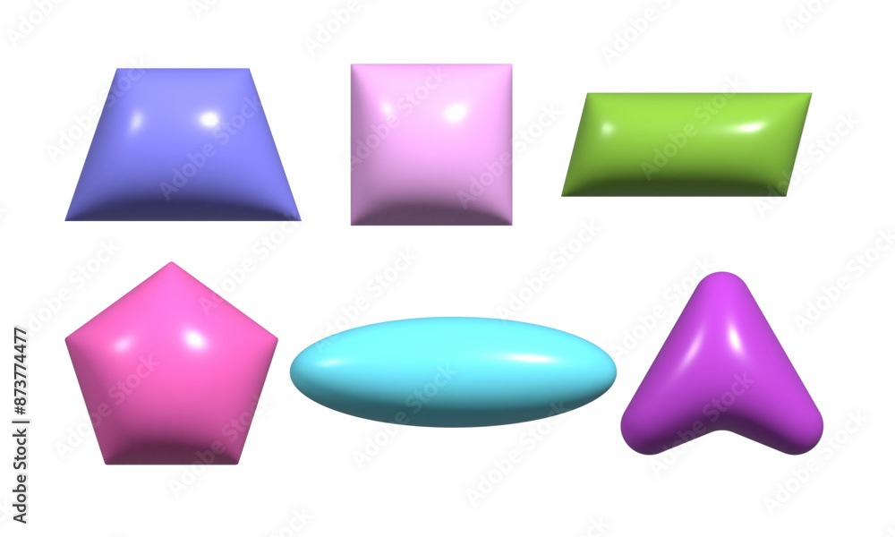 Poster 3d abstract shapes collection. brutalist retro forms for your design. empty realistic design badges 