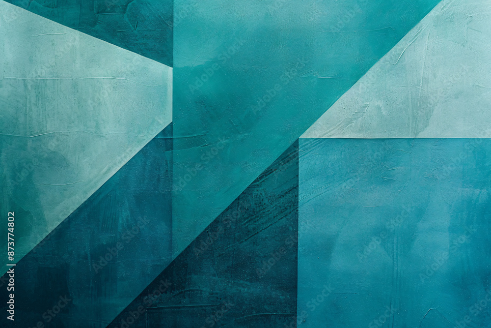 Fototapete photo of a minimalist mint green background with geometric shapes for design or text space. web bann