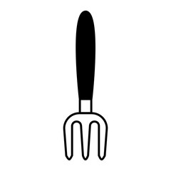 Garden scoop, garden trowel, landing blade line icon isolated on white. Vector illustration