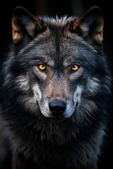 Fototapeta premium European gray wolf on nature background