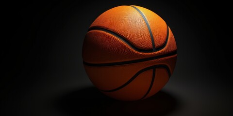 Fototapeta premium Basketball on Black Background