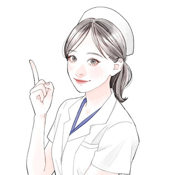指さしている看護師