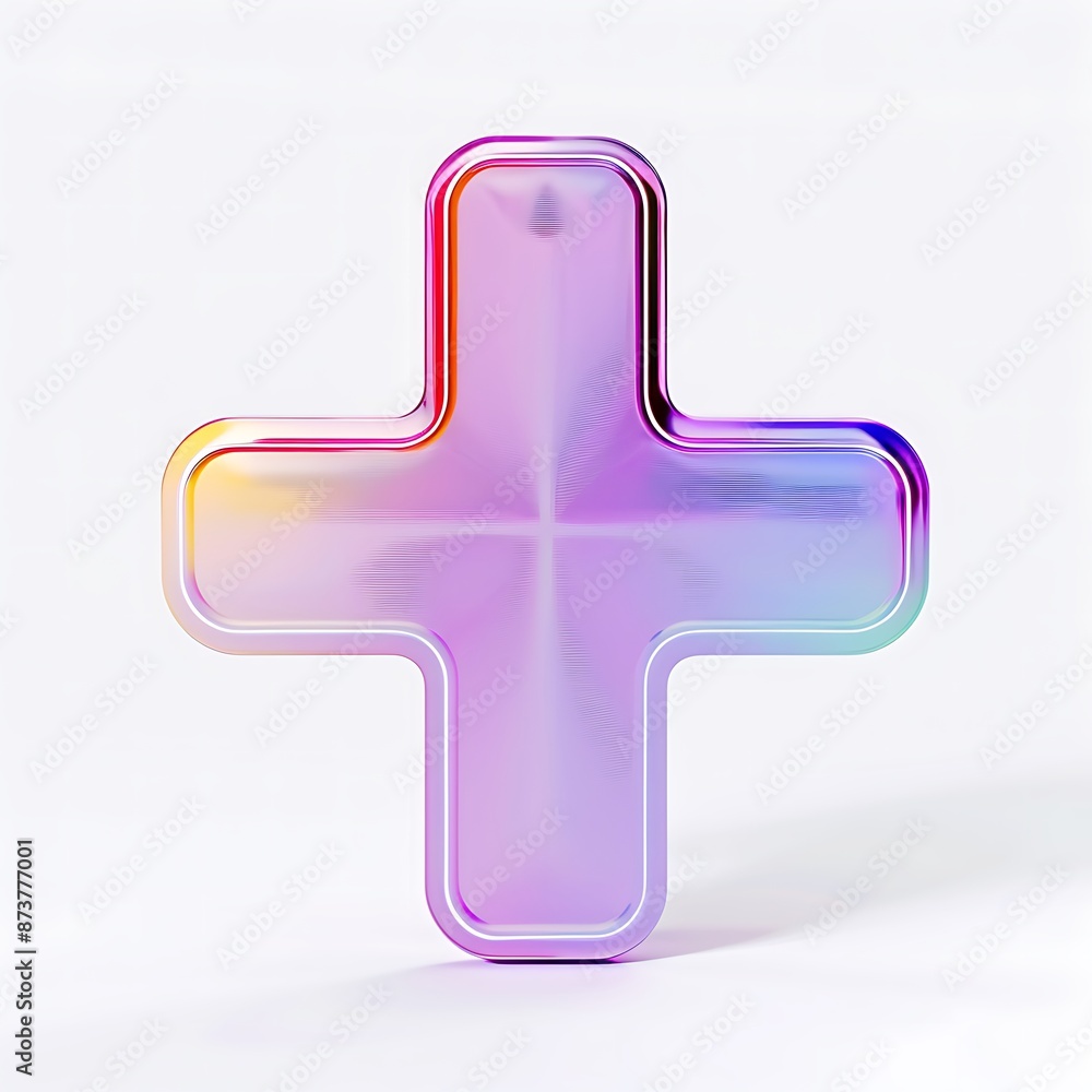 Fototapete plus symbols icon with colorful gradient. 3d rendering illustration for graphic design, ui ux design
