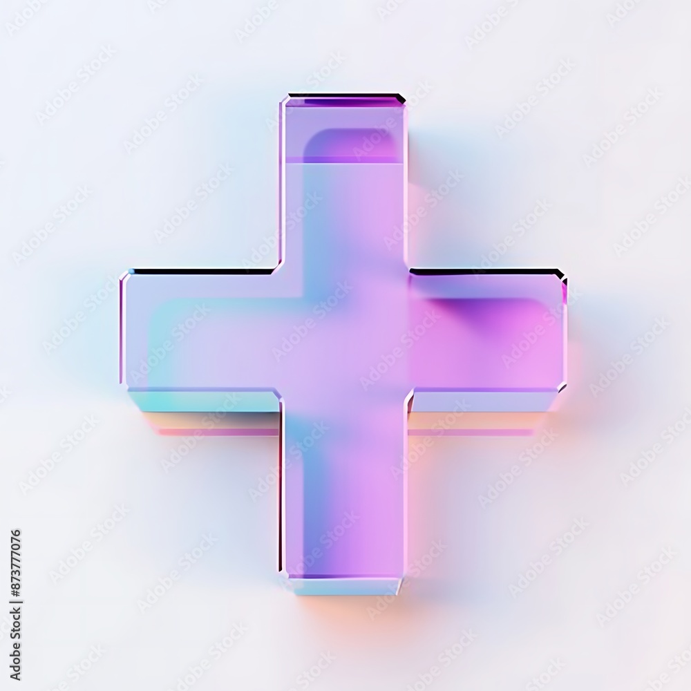 Poster plus symbols icon with colorful gradient. 3d rendering illustration for graphic design, ui ux design