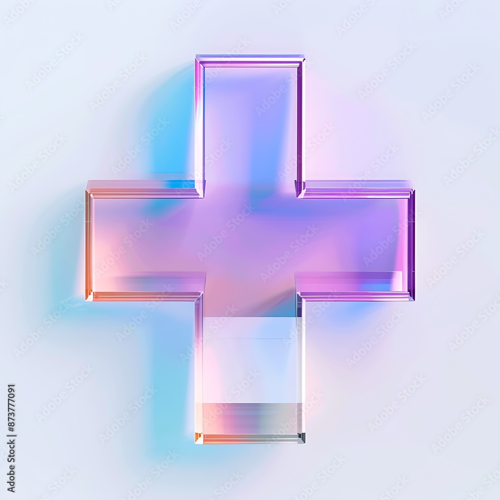 Poster plus symbols icon with colorful gradient. 3d rendering illustration for graphic design, ui ux design
