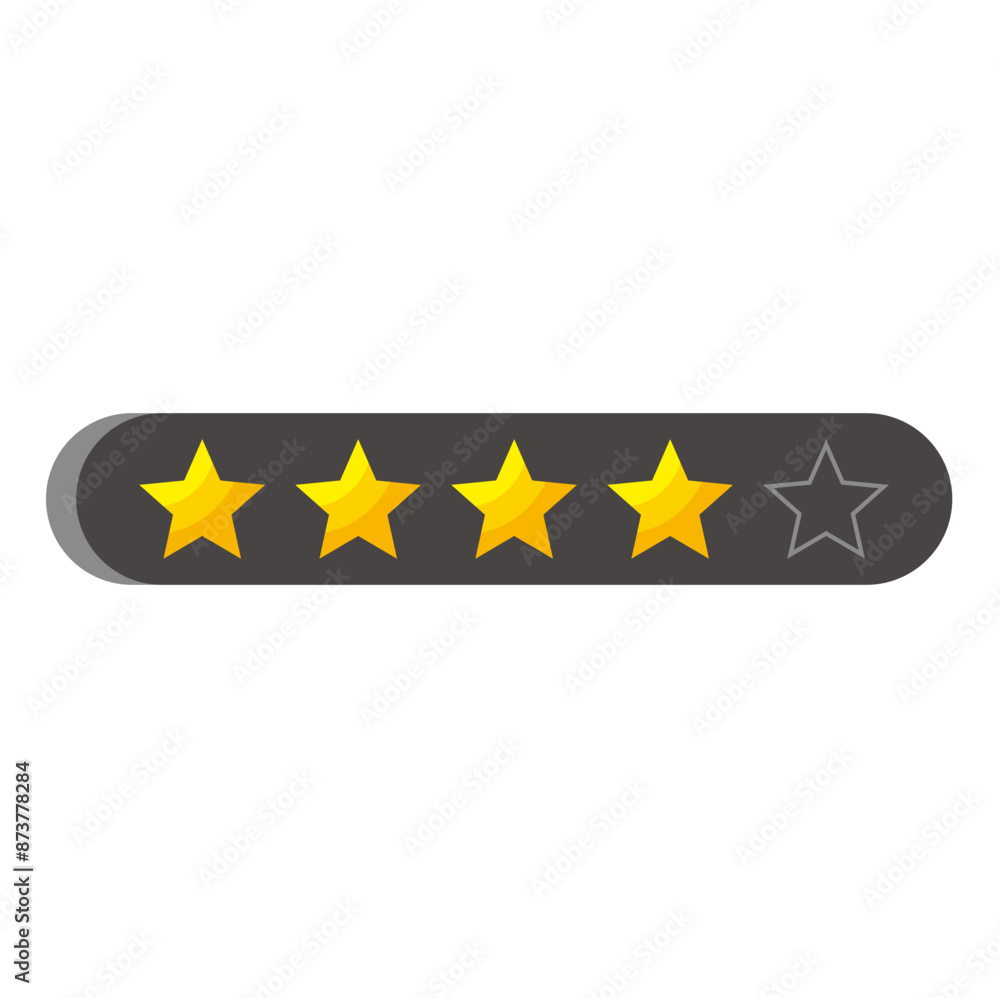 Wall mural star rating review vector icon