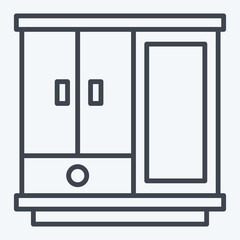 Icon Cupboard. related to Home Decoration symbol. line style. simple design editable. simple illustration