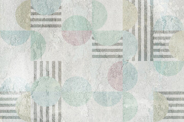 Obraz premium Cement texture. Abstract grunge textured background. Background for ceramic tile. Digital tiles design. Colorful ceramic wall tiles decoration. Abstract damask patchwork pattern
