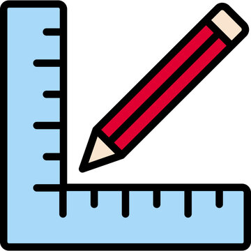 red pencil drawing on blue ruler clip art preview
