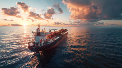 Obraz premium Oil Tanker Navigating the Ocean