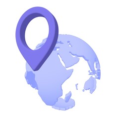 Geo mark pointer on planet earth. Navigation concept