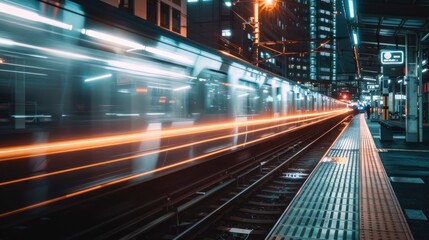 Fototapeta premium Train Station Night