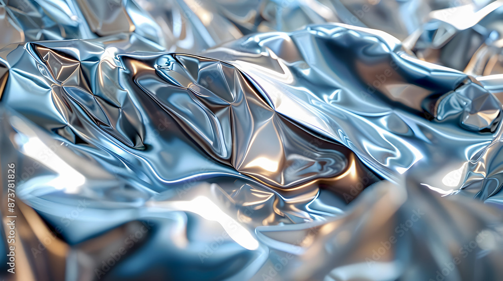 Poster radiant silver and aluminum abstract with dramatic angular shapes dynamic interplay of metallic poly