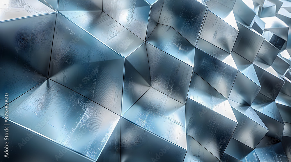 Aufkleber elegant metallic geometric abstract design with seamless balanced composition of chrome and silver p