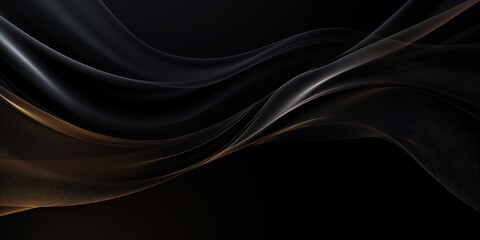 Fototapeta premium Abstract Black and Gold Fabric Waves